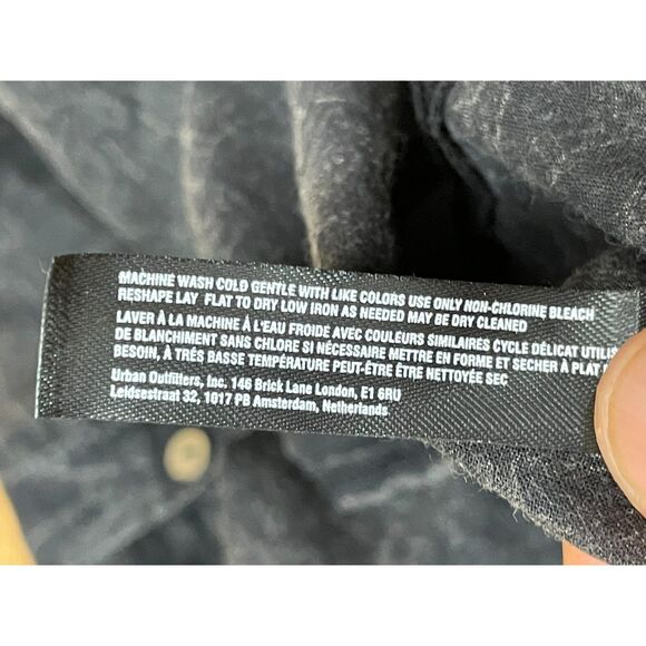 Free People Women's XS Black Shirt Semi-Sheer Button-Up Handkerchief-Hem Boho - Picture 7 of 11